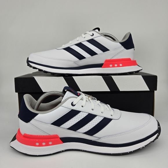 New adidas S2G 24 Leather Spikeless Golf White Navy Red Men\'s Shoes Size 11 main image 8